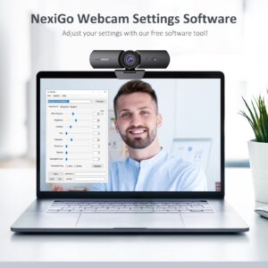 NexiGo HelloCam, 1080P Webcam with Windows Hello, True Privacy, Automatic Electronic Shutter, Computer Camera, Microphone, Facial Enhancement, HD USB Web Cam