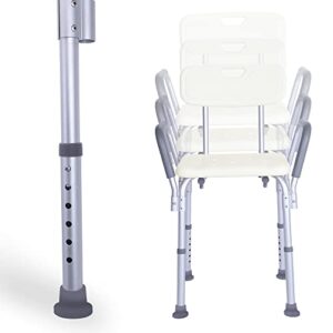 Winado Medical Shower Chair Bath Seat with Padded Armrests & Backrest & Adjustable Legs, Supports up to 450 lbs, Bathtub Safety and Support, White