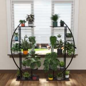 GDLF Tall Plant Stand Large Plant Shelf Indoor 71" Metal flower rack with hanging hook, Improved Taller Design with more space for larger plants (pots up to 10")