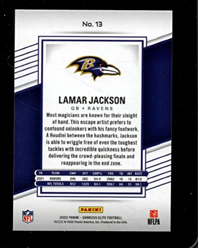 2022 DONRUSS ELITE #13 LAMAR JACKSON NMMT RAVENS