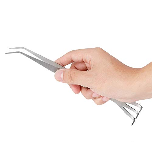 ZPSHYD 2-in-1 Bonsai Root Rake, Stainless Steel Root Rake Bonsai Tweezers Soil Farming Tool with Ergonomical Handle for Garden