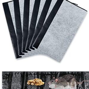 SEEKBIT 6 Pack Rat Sticky Traps, Black Fabric Material Catching Mouse Glue Trap for Mice and Rats, Enhanced Stickiness Trapping Pads Work for Snakes Spiders Roaches House - 47.2x11