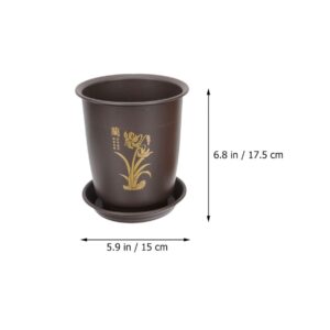 Happyyami 4 Sets Flowerpot Orchid Pot Imitation Porcelain Planter Cactus Pots Indoor Plant Pot Plastic Succulent Pot Pottery Ventilation Orchid Planters Orchids Flower Pots Breathable Bonsai