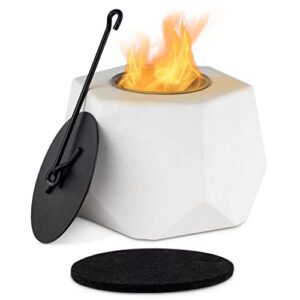 kleenfire tabletop fire pit for indoor and outdoor use, portable mini fireplace bowl, table top firepit, smokeless smores maker