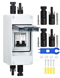dihool 30 amp solar disconnect switch, miniature circuit breaker with din rail enclosure outdoor box for solar panels