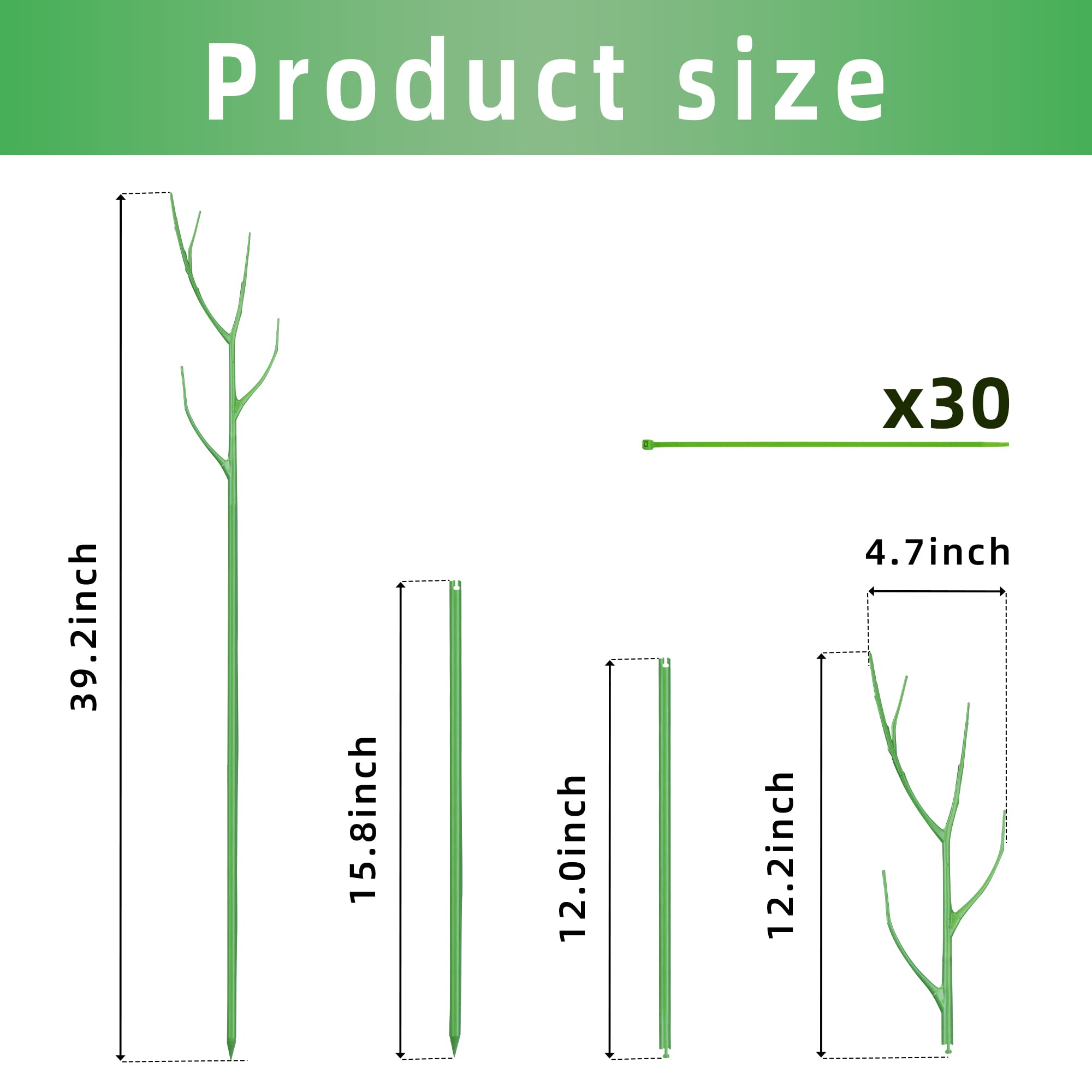 39 Inch Twig Plant Support Stakes,Tree Branch Support Stake,Trellis Stakes for Indoor Outdoor Potted Plants(4pcs)