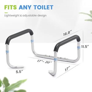 OasisSpace Medical Toilet Safety Rail - Adjustable Compact Support Frame with Hand Rails for Bathroom Toilet Seat - Easy Installation for Handicap, Elderly