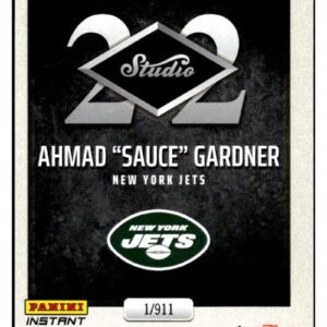 AHMAD GARDNER RC 2022 Panini Instant Studio ROOKIE /911#S3 NM+-MT+ NFL Football Jets