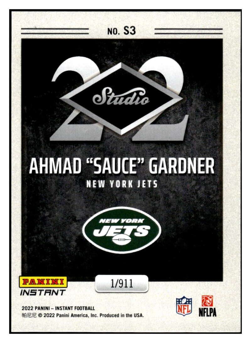 AHMAD GARDNER RC 2022 Panini Instant Studio ROOKIE /911#S3 NM+-MT+ NFL Football Jets