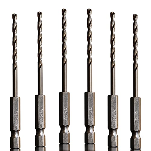 M35 High Speed Steel HSS Titanium Drill Bit Set Twist Drill Bits Set Quick Change for Metal, Steel, Wood (1/16)