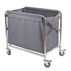 neochy trolleys,hospital trolley, supplies rack,cart tool folding linen car with universaler, 201 stainless steel hotel property service car, oxcloth room hygiene cleaning car,grey