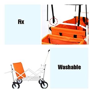 NEOCHY Trolleys,Shopping Cart Mini Oxhome Shopping Cart Portable Fold Trolley Trailer Double Brake Luggage Cart Grocery Cart/8