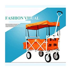 NEOCHY Trolleys,Shopping Cart Mini Oxhome Shopping Cart Portable Fold Trolley Trailer Double Brake Luggage Cart Grocery Cart/8