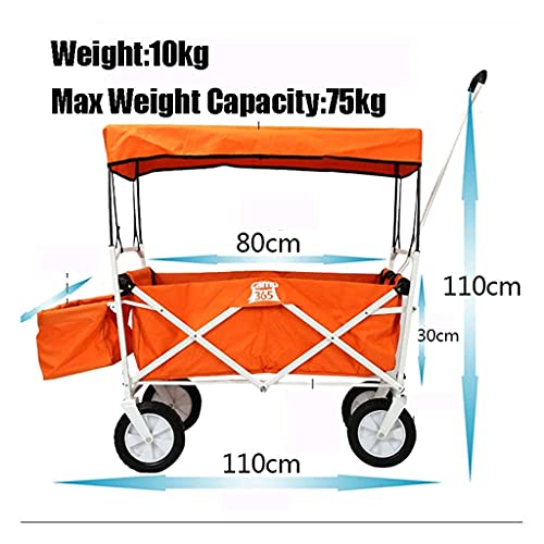 NEOCHY Trolleys,Shopping Cart Mini Oxhome Shopping Cart Portable Fold Trolley Trailer Double Brake Luggage Cart Grocery Cart/8