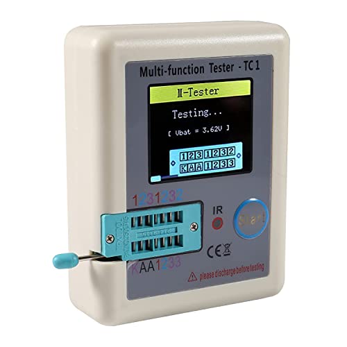 MELIFE Transistor Meter LCR-TC1 Multi-Function Tester 1.8" Full Color Display Transistor Meter Capacitor Resistor Transistor LCR ESR NPN PNP MOSFET.