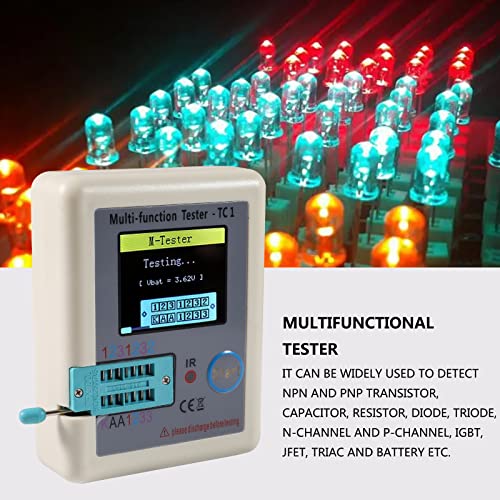 MELIFE Transistor Meter LCR-TC1 Multi-Function Tester 1.8" Full Color Display Transistor Meter Capacitor Resistor Transistor LCR ESR NPN PNP MOSFET.