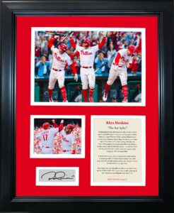 framed rhys hoskins "the bat spike" 2022 nlds facsimile laser engraved signature auto philadelphia phillies 12"x15" baseball photo collage