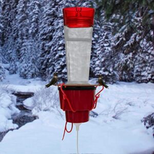 hummingbird feeder heater, heated feeders for outdoors,bird heater attaches to bottom feed hummingbirds in freezing weather winter outdoor garden(feeder not included) red