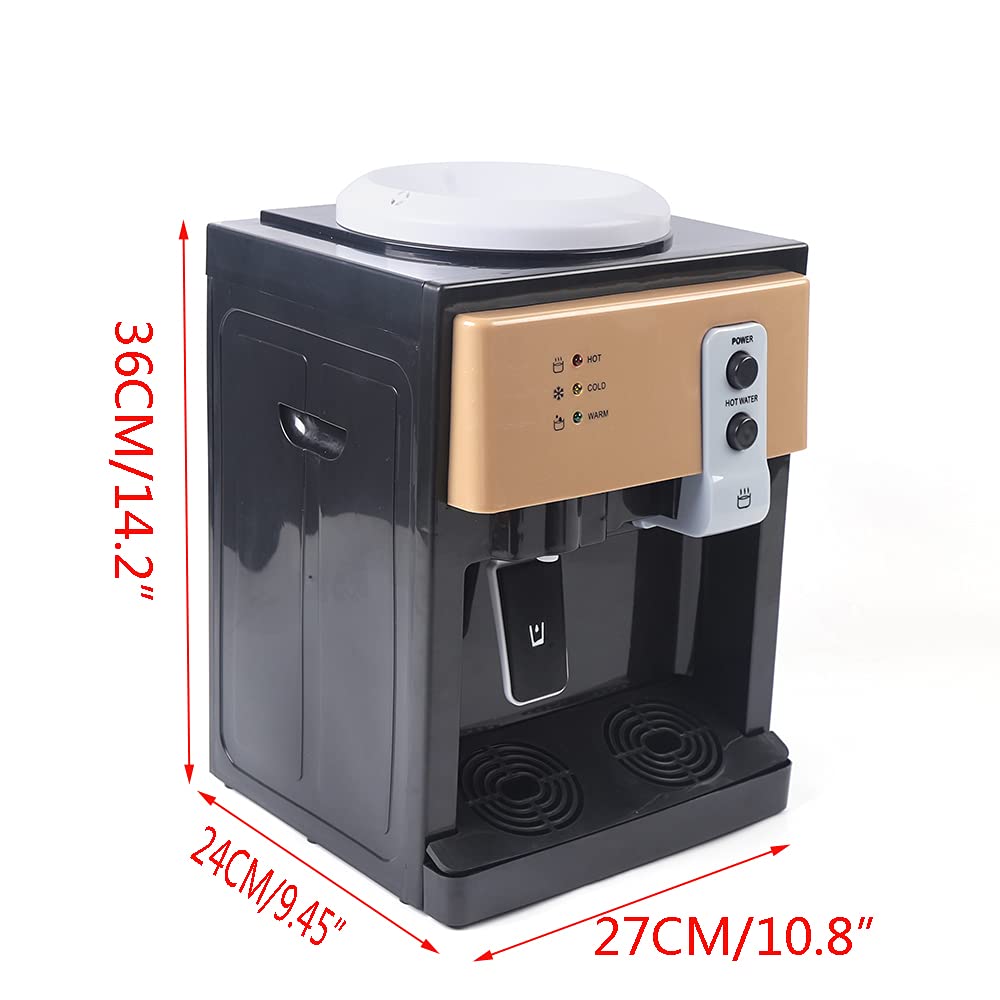 Countertop Water Cooler Dispenser, Top Loading Water Cooler Dispenser, 5 Gallons Freestanding Mini Water Dispenser Hot and Cold Desktop Automatic Drinking Gold