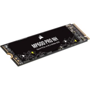 Corsair MP600 PRO NH 4TB PCIe Gen4 x4 NVMe M.2 SSD – High-Density TLC NAND – M.2 2280 – DirectStorage Compatible - Up to 7,000MB/sec - No Heatsink - Black