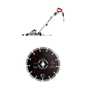 skil 7" walk behind worm drive skilsaw for concrete with segmented diamond saw blade (spt79a-10 & spt4004)