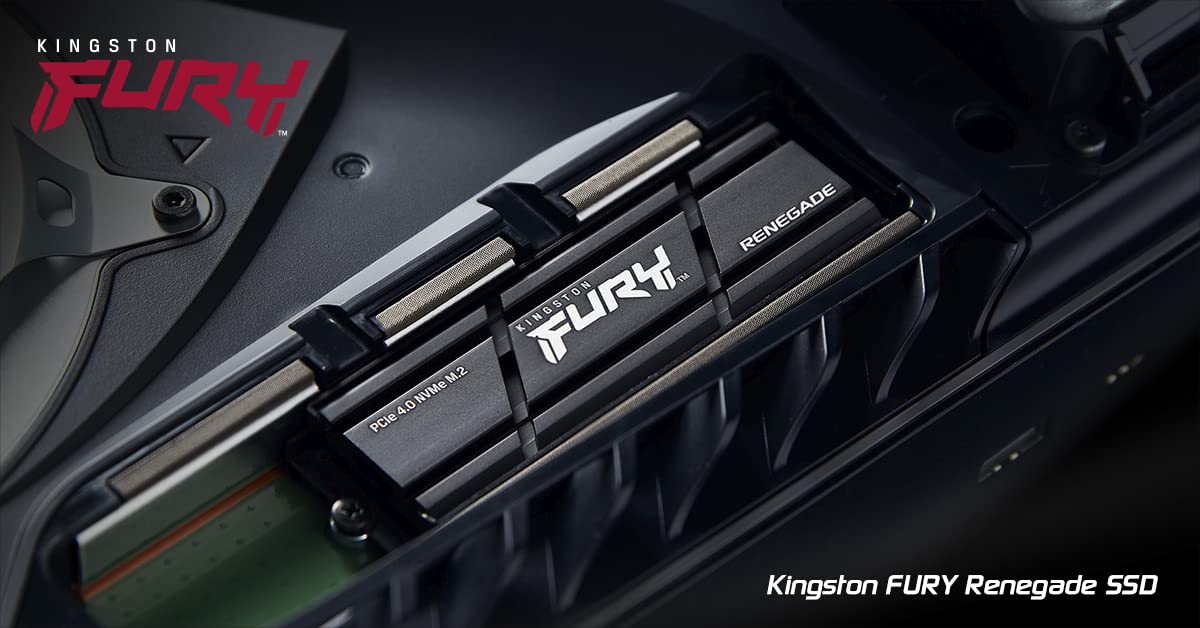 Kingston Fury Renegade 1TB PCIe Gen 4.0 NVMe M.2 Internal Gaming SSD with Heat Sink | PS5 Ready | Up to 7300MB/s | SFYRSK/1000G