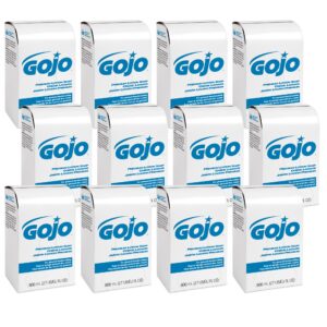 gojo premium lotion soap, waterfall fragrance, 800 ml lotion hand soap refill 800 series bag-in-box soap dispenser (pack of 12) - 9106-12