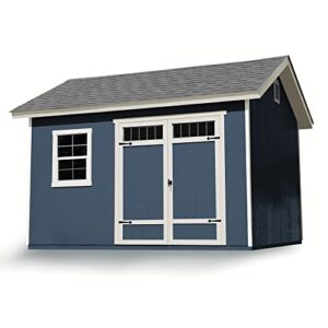 handy home products beachwood 10x12 do-it-yourself wooden storage shed with floor tan
