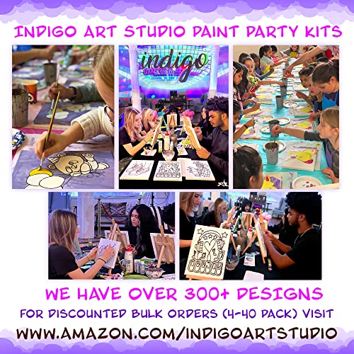 Indigo Art Studio Pre Drawn Canvas Paint Kit for Adults Couples | 2 PACK Bundle | King Queen Love Sneakers | DIY Birthday Gift & Sip and Paint With Twist Party Favor (8x10 Inches)