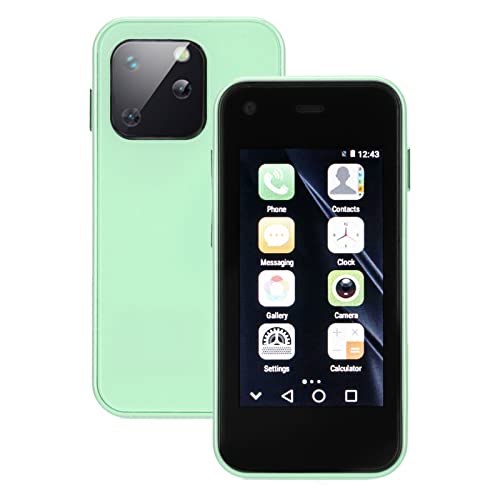 GOWENIC Mini Smartphone 2.5 Inch, Lightweight HD Touchscreen 3G WiFi GPS 1GB 8GB Quad Core Android Mobile Phone, for Kids Working Backup Phone(Dark Night Green)