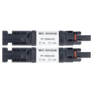 gugxiom solar pv fuse connector, ip68 waterproof 1000v in line fuse holder for solar panel connection, male female with 1 built in fuse(15a)