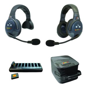 eartec evade evx2sd full duplex wireless intercom system with 1 single 1 dual speaker headset