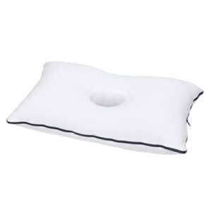 holey pillows ergonomic firm memory foam ear pillow with ear hole | 50x30cm | for side sleepers, ear pain & post-piercing relief | ideal for chondrodermatitis cnh | firm support