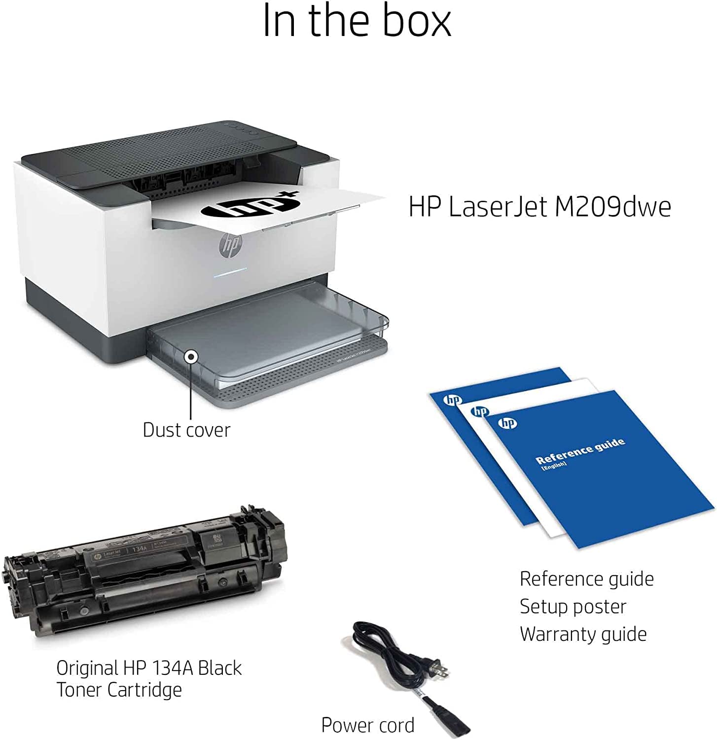 HP (Renewed) Laserjet M209dwe Single-Function Wireless Monochrome Laser Printer for Home Office - Print only - 30 ppm, 600 x 600 dpi, 8.5" x 14" Legal, Auto Duplex Printing, Ethernet