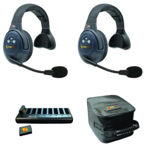 eartec evade evx2s full duplex wireless intercom system with 2 single speaker headsets