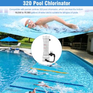 Upgraded 320 Pool Automatic Chlorine/Bromine Inline Feeder Compatible with Rainbow 320 Chlorinator, R171096 Feeder with Complete Accessories, One Year Warranty