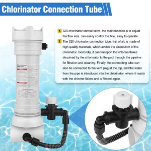 Upgraded 320 Pool Automatic Chlorine/Bromine Inline Feeder Compatible with Rainbow 320 Chlorinator, R171096 Feeder with Complete Accessories, One Year Warranty