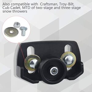 490-241-0038 Rolling Skid Shoes for Craftsman Cub Cadet A-riens Most 2 Stage & 3 Stage Snow Thrower, Fits Machines with 2-3/4" Slot and 3" Bolt Centers - with Spare Plastic Wheels Hardware Kit