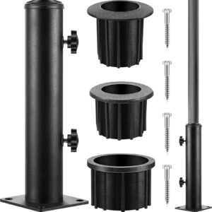 dunzy 2 pack outdoor deck umbrella mount bracket patio umbrella base flag pole holder stand with umbrella sleeves and screws replacement parts for dock backyard balcony table outside