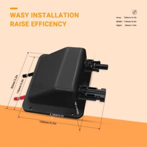 Trisinger Solar Cable Entry Gland,0.33ft 10AWG Soft Solar Extension Cable and Connector, UV Resistance Dual Cable Entry Gland Housing on Rv, Boat, Camper (0.33Ft Black)