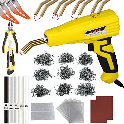 150w portable plastic welding kit, 2 in 1 Handheld Hot Stapler Gun For Car Bumper Repair, Plastic Soldering Machine With 900pcs 4 kinds of Hot Stapler, For Car Bumper Kayak Crack Repairs