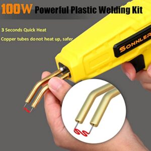 150w portable plastic welding kit, 2 in 1 Handheld Hot Stapler Gun For Car Bumper Repair, Plastic Soldering Machine With 900pcs 4 kinds of Hot Stapler, For Car Bumper Kayak Crack Repairs