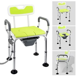 shower chair with arms and back, boiarc shower benches for inside shower, raised toilet seat with handles, shower chairs for seniors for shower stall, bedside commode for elderly disabled pregnant
