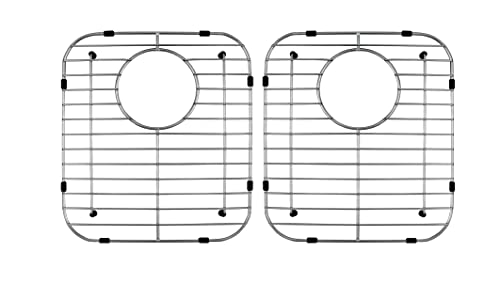 Sink Protector Grid 2 Pack 12 x 11.73 inc, 304 Stainless Steel Sink Grate with Draining Hole, Kitchen Sink Rack for Bottom of Sink