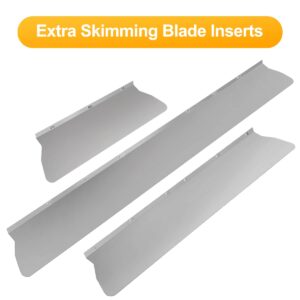 FUNTECK Skimming Blade Set with Transport Case | 12”, 20” & 30” Blades + 40" - 83" Extension Handle + Replacement Blade Inserts | Extruded Aluminum & Stainless Steel Construction | Impact Resistance