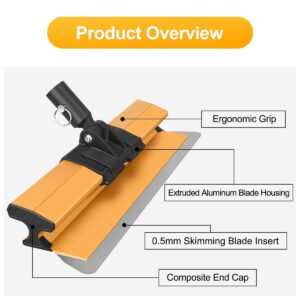 FUNTECK Skimming Blade Set with Transport Case | 12”, 20” & 30” Blades + 40" - 83" Extension Handle + Replacement Blade Inserts | Extruded Aluminum & Stainless Steel Construction | Impact Resistance