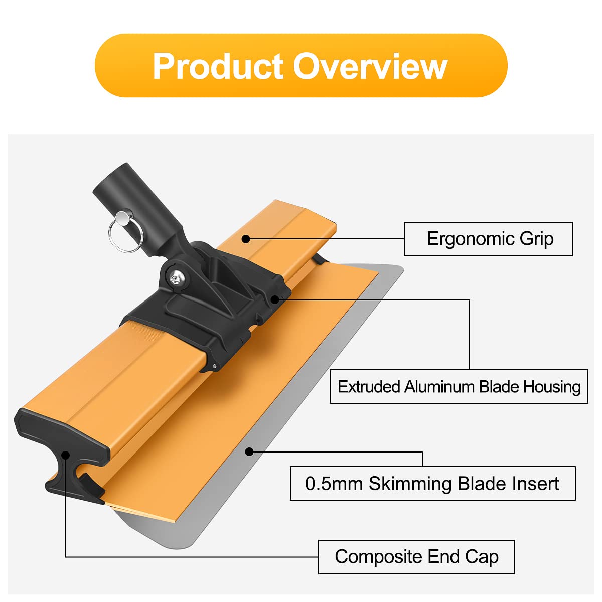 FUNTECK Skimming Blade Set with Transport Case | 12”, 20” & 30” Blades + 40" - 83" Extension Handle + Replacement Blade Inserts | Extruded Aluminum & Stainless Steel Construction | Impact Resistance