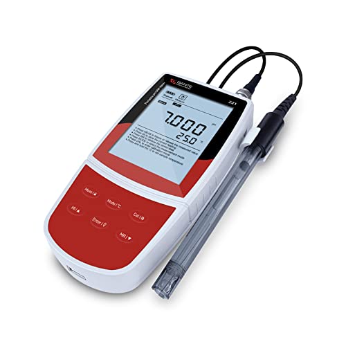 Bante 221 Portable pH ORP Meter | Handheld pH Meter | Equipped with pH and ORP Electrodes | Accuracy ±0.002 pH, ±0.2 mV | 500 Sets of Data Storage