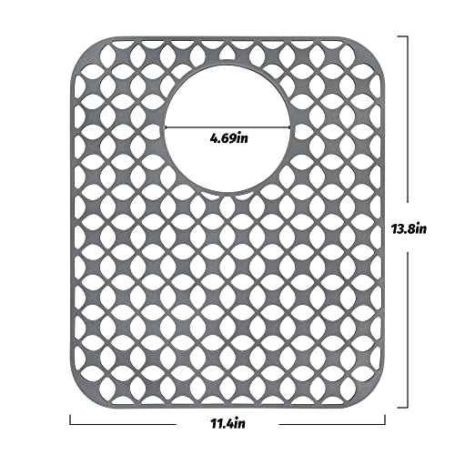 Finphoon Sink Protectors for Kitchen Sink，Kitchen Sink Mats, 2pcs 13.8'' X 11.4'' Sink Mats for Bottom of Kitchen Sink, Heat-Resistant Silicone Sink Protector for Side Drain