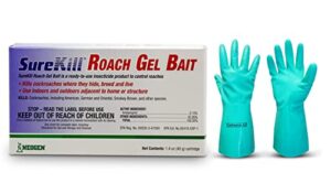 neogen sure kill roach gel bait- roach killer indoor infestation- kill roaches indoor and outdoor- perfect household solution- available with premium quality centaurus az gloves- 40 gram